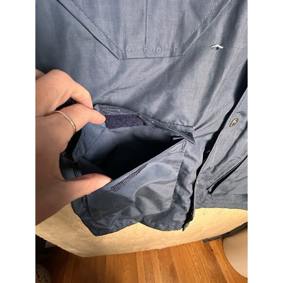 Woolrich Vtg Blue Barn Coat Red Wool Plaid Lining 1960’s Men Sz L USA Gorpcore - Picture 10 of 16